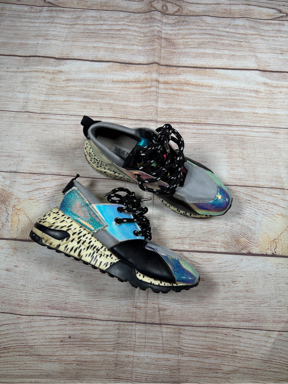 Steve Madden JCLIFF Iridescent Multi-Color Women’s Chunky Dad Sneakers